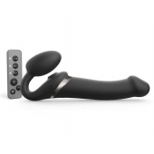 Черный безремневой страпон Multi Orgasm Size L с клиторальной стимуляцией - Strap-on-me - купить с доставкой в Костроме