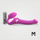 Ярко-розовый безремневой страпон Multi Orgasm Size M с клиторальной стимуляцией - Strap-on-me - купить с доставкой в Костроме