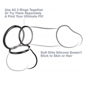 Набор из трех черных эрекционных колец Silicone 3-Ring Stamina Set - Pipedream - в Костроме купить с доставкой