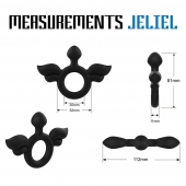 Черное эрекционное кольцо с крыльями Rooster Jeliel Angel - Velv or - в Костроме купить с доставкой