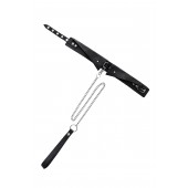 Черный кожаный ошейник-воротник с поводком - Pecado - купить с доставкой в Костроме