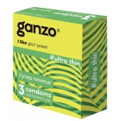 Ультратонкие презервативы Ganzo Ultra thin - 3 шт. - Ganzo - купить с доставкой в Костроме