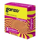 Презервативы с анестетиком для продления удовольствия Ganzo Long Love - 3 шт. - Ganzo - купить с доставкой в Костроме