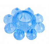 Голубая гелевая насадка-цветок - Toyfa Basic - в Костроме купить с доставкой