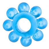Голубая гелевая насадка-цветок - Toyfa Basic - в Костроме купить с доставкой