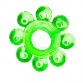 Зеленое эрекционное кольцо-цветок - Toyfa Basic - в Костроме купить с доставкой