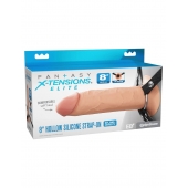 Полый страпон на ремнях 8’’ Hollow Silicone Strap-on - Pipedream - купить с доставкой в Костроме