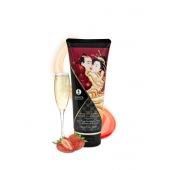 Массажный крем для тела с ароматом клубники и шампанского Sparkling Strawberry Wine - 200 мл. - Shunga - купить с доставкой в Костроме