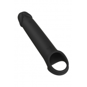 Черная насадка-удлинитель с вибрацией Vibrating Extender With Remote - Dream Toys - в Костроме купить с доставкой