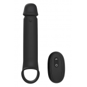Черная насадка-удлинитель с вибрацией Vibrating Extender With Remote - Dream Toys - в Костроме купить с доставкой