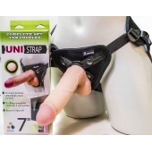 Страпон-унисекс с двумя насадками UNI strap 7  Harness - 19 и 16 см. - LOVETOY (А-Полимер) - купить с доставкой в Костроме