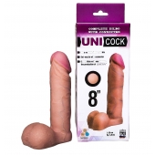 Фаллическая насадка для страпона UNICOCK 8  - 20 см. - LOVETOY (А-Полимер) - купить с доставкой в Костроме