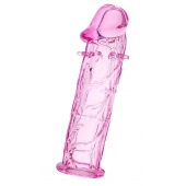 Розовая насадка фаллической формы - 12,5 см. - A-toys - в Костроме купить с доставкой