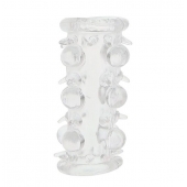 Прозрачная насадка на пенис с шипами и бугорками JELLY JOY LUST CLUSTER CLEAR - Dream Toys - в Костроме купить с доставкой