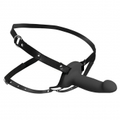 Черный полый страпон с вибрацией 2’’ Erection 28X Smooth Vibrating Silicone Penis Sheath - XR Brands - купить с доставкой в Костроме