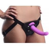 Лиловый поясной страпон Navigator Silicone G-Spot Dildo with Harness - 17,8 см. - XR Brands - купить с доставкой в Костроме