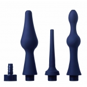 Набор из 3 универсальных насадок для анального душа Universal 3 Piece Silicone Enema Attachment Set - XR Brands - купить с доставкой в Костроме