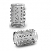 Прозрачная насадка с шипами и шишечками STAY HARD COCK SLEEVE 03 CLEAR - Blush Novelties - в Костроме купить с доставкой