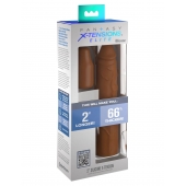 Коричневая насадка на член 2  Silicone X-tension - 20,3 см. - Pipedream - в Костроме купить с доставкой