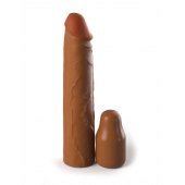 Коричневая насадка на член 2  Silicone X-tension - 20,3 см. - Pipedream - в Костроме купить с доставкой
