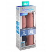 Телесная вибронасадка на член 3  Vibrating Mega X-tension with Remote - 22,9 см. - Pipedream - в Костроме купить с доставкой