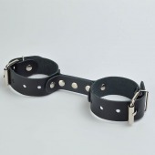 Черные кожаные наручники-фиксатор - Sitabella - купить с доставкой в Костроме