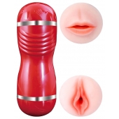 Двусторонний мастурбатор в колбе Cleo - вагина и ротик - Boys of Toys - в Костроме купить с доставкой