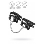 Черные кожаные наручники-браслеты из двух ремешков - Pecado - купить с доставкой в Костроме