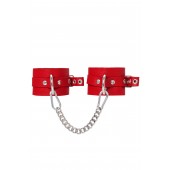 Красные мягкие кожаные оковы с люверсами - Pecado - купить с доставкой в Костроме