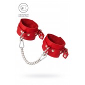 Красные мягкие кожаные оковы с люверсами - Pecado - купить с доставкой в Костроме