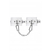 Белые мягкие кожаные наручники с люверсами - Pecado - купить с доставкой в Костроме