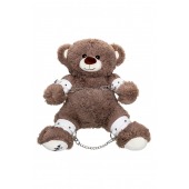 Бондажный набор: бурый мишка с белыми оковами и наручниками - Pecado - купить с доставкой в Костроме