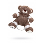 Бондажный набор: бурый мишка с белыми оковами и наручниками - Pecado - купить с доставкой в Костроме