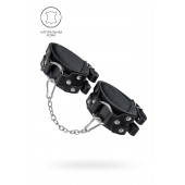 Черные кожаные оковы с двумя ремешками - Pecado - купить с доставкой в Костроме