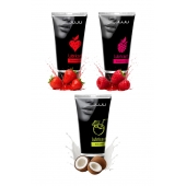 Набор из 3 съедобных лубрикантов JUJU (клубника, малина, кокос) - JuJu - купить с доставкой в Костроме