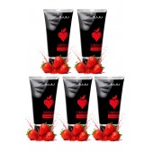 Набор из 5 съедобных лубрикантов JUJU со вкусом клубники - JuJu - купить с доставкой в Костроме