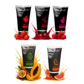 Набор из 5 съедобных лубрикантов JUJU (клубника, малина, тропические фрукты, вишня, грейпфрут) - JuJu - купить с доставкой в Костроме