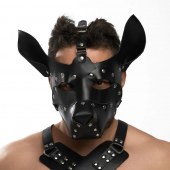 Черная кожаная маска «Собака» - Crazy Handmade - купить с доставкой в Костроме