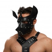 Черная кожаная маска «Собака» - Crazy Handmade - купить с доставкой в Костроме