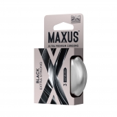 Черные утолщенные презервативы MAXUS Extra Strong с железным кейсом - 3 шт. - Maxus - купить с доставкой в Костроме
