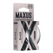 Черные утолщенные презервативы MAXUS Extra Strong с железным кейсом - 3 шт. - Maxus - купить с доставкой в Костроме