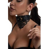Фигурный чокер с узорами и золотистой фурнитурой - Crazy Handmade - купить с доставкой в Костроме