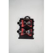 Черно-красные кожаные наручники с бантиками - Crazy Handmade - купить с доставкой в Костроме