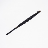 Черный ажурный чокер с золотистой фурнитурой - Crazy Handmade - купить с доставкой в Костроме