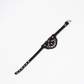 Черный чокер с клепками и золотистой фурнитурой - Crazy Handmade - купить с доставкой в Костроме