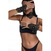 Фигурный набор для БДСМ-игр с узорами и золотистой фурнитурой - Crazy Handmade - купить с доставкой в Костроме