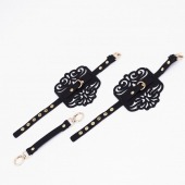 Черный фигурные оковы с золотистой фурнитурой - Crazy Handmade - купить с доставкой в Костроме