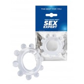 Прозрачное эрекционное кольцо со стимулирующими шариками - Sex Expert - в Костроме купить с доставкой