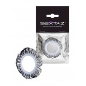 Эластичное эрекционное колечко с черными «ресничками» - Sextaz - в Костроме купить с доставкой