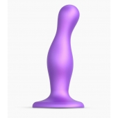 Фиолетовая насадка Strap-On-Me Dildo Plug Curvy size M - Strap-on-me - купить с доставкой в Костроме